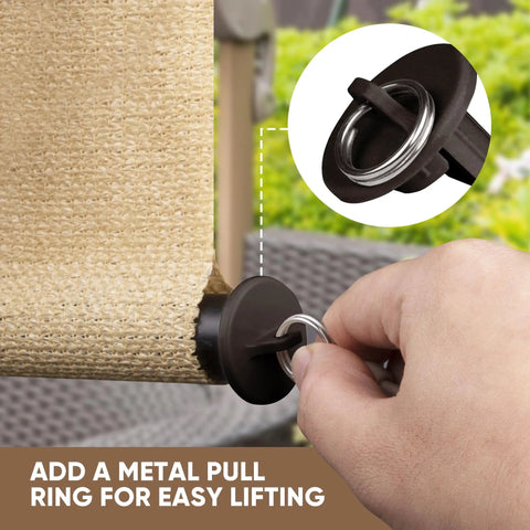 Weatherproof Sun Shade Bungee Kit With End Caps For Exterior Roller Shades And Outdoor Blinds Includes 4 Bungee Tie Downs 4 Receivers