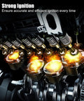 Graphic showing ignition components simulating combustion process, illustrating strong ignition efficiency and reliability.