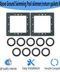 Replacement Above Ground Pool Skimmer And Return Gasket Kit 863000 with 2 square skimmer gaskets and 9 round return gaskets