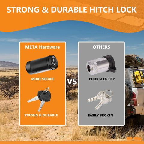 Tough As Nails Trailer Hitch Locks Drop Dead Secure, 5/8 Inch Diameter Four Inch Pin Fits 2 2.5 3 And 3.5 Inch Receivers No Drama Anti Theft Guard For Pickups Trailers And Jeeps Two Pack