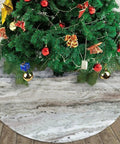 Cozy Grey Granite Stone Look Pattern Plush Christmas Tree Skirt 48 Inch Made From 100 Percent Polyester Brushed Fabric Covers Tree Base And Stand, Classic Holiday Decor That Levels Up Your Xmas Vibe under decorated Christmas tree