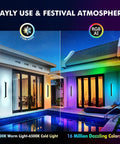 42W Outdoor Wall Washer LED Light Bar RGB CW Color Changing 4 Pack With App Control on modern house, day and night use