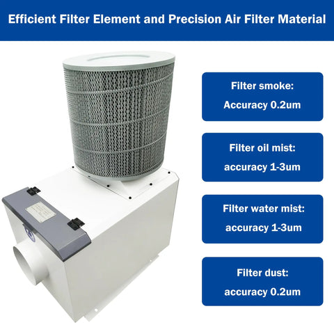 Heavy Duty Oil Mist Collector And Smoke Purifier For Cnc Workshop Rigs 6 Inch Hook Up 220V with precision air filter element.