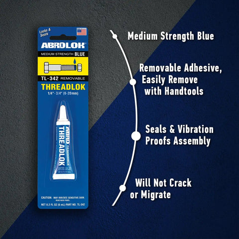 Medium Strength Thread Locker Blue Removable Sealant For Metal Fasteners Temperature Resistant Keeps Bolts Tight Against Vibration Easy To Remove With Hand Tools Long Lasting Bond For Automotive And Industrial Projects in product packaging.