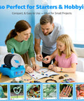 Kid Friendly Rock Tumbler Kit With Dual Noise Reduction, Timer, Three Speeds, And Memory Function in use by family on table.