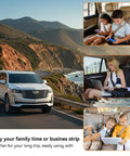 300W Car Power Inverter Switches 12V Dc To 110V Ac With Dual Outlets And Quick Charge Ports in use on a road trip, kids using devices.