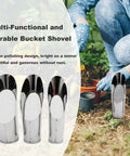 Three Size Bonsai Soil Scoops Set For Transplanting And Potting Plants Workhorse Metal Spade Shovels Perfect For Succulents Cacti Flowers Weeding And Edging Home Gardening Tool Kit In Silver next to garden scene
