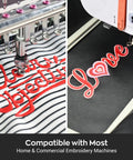 Matte Embroidery Thread 40WT Low Sheen Polyester For Embroidery Machines 2500M Spool White 8679 in use on fabric