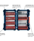 Impact Tough 48-Piece Screwdriver Bit Set Boss-Grade With Tilt In Tilt Out Custom Case System open, showing bit arrangement.
