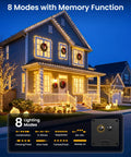 Two Pack 66 Ft Solar Fairy Lights With 200 LEDs In Warm White Outdoor Waterproof String Lights With 8 Modes For Patio