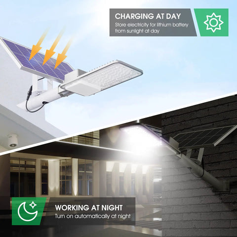 500W Solar Parking Lot Lights Outdoor Flood Lighting 18000LM Dusk to Dawn Remote Control 6000K Cool White High Brightness
