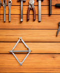 30 Piece 86 Type Socket Cassette Repair Kit With Serrated Metallic Support Rods on wooden surface with tools displayed above
