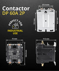 AC Contactor 60 Amp 2 Pole 120V Coil Definite Purpose UL Listed HVAC refrigeration heat pumps pro grade heavy duty