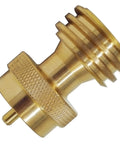 Brass Propane Tank Adapter 20lb to 1lb Universal Converter for Disposable Cylinders, side view