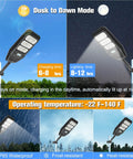 100W Solar Street Light Two Light Set With Motion Sensor No Wires To Run Dusk To Dawn Outdoor Flood Light Remote Control