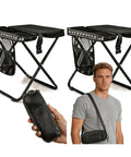 2-Pack 2-In-1 Folding Chair And Backpack Chair With Storage And Adjustable Strap Portable Stool For Outdoor Camping Fishing And Hiking Heavy Duty 265 Lbs Capacity, black folding chairs with man carrying the bag