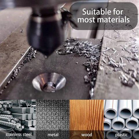 Heavy Duty M35 Cobalt Countersink Drill Bit With TiAlN Coating And 82 Degree Point Angle to crush steel and wood, drilling in metal.