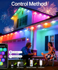 Couple enjoying 60-Foot Waterproof LED Outdoor String Lights With Shatterproof Bulbs 26 Bulbs Plus 1 Spare Connectable Patio Lights