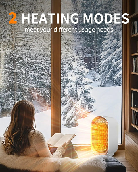 Portable Indoor Space Heater Quick Heat For Fast Warm Up With Overheat And Tip Over Protection Quiet Small Electric Desk Heater