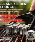 Bristle Free Grill Cleaner For Outdoor Grills Heavy Duty BBQ Scrubber with stainless steel blades cleaning grill grates