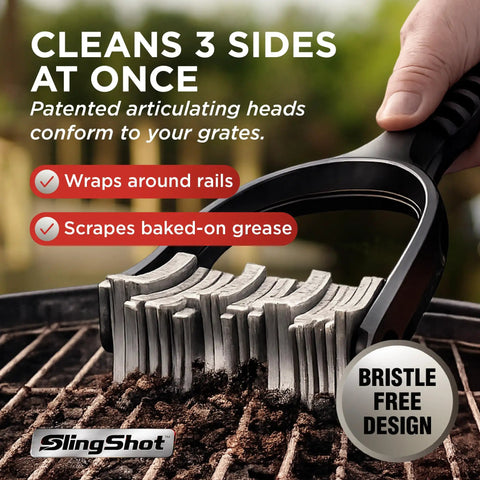 Bristle Free Grill Cleaner For Outdoor Grills Heavy Duty BBQ Scrubber with stainless steel blades cleaning grill grates
