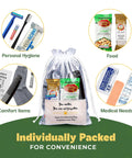 Five Complete Hygiene Care Packages For The Homeless With Socks Soap Toothbrush Toothpaste First Aid Wipes Lip Balm And Food Ideal Outreach Blessing Bags For Charity And Street Outreach Programs