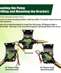 Diesel Specific Micro Electric Fuel Pump, 12 Volt, 35 GPH at 4 to 7 PSI, mounting instructions for 5 Sixteenth Inch Inlet and Outlet.