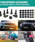 8 Pack Car License Plate Screws Kit With Black Metal Bolts Caps Foam Pads And Anti Rattle Anchors For Frames On Vehicles