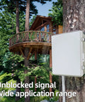 UL Listed Nema 6 Junction Box With Mounting Plate Heavy Duty Weatherproof Electrical Enclosure In Grey Fire Retardant Plastic Housing mounted on tree.