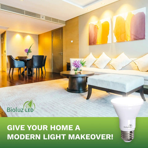 Interior room with LED PAR20 Soft White 3000K spotlight bulb, showcasing modern illumination and energy efficiency.