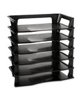Regeneration Six Tier A4 Letter Tray Organizer Plastic Self Stacking Black Office File Tray For Documents And Folders Eco Friendly 25 Percent Post Consumer Recycled Content Great Desk Must Have.