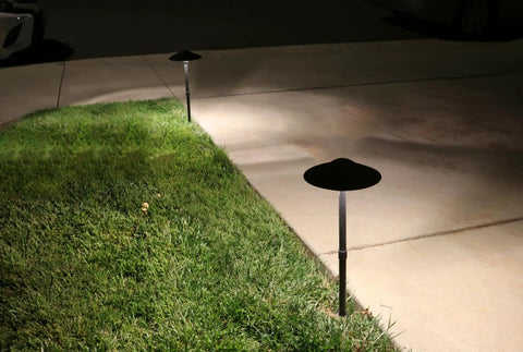 Low Voltage 12V 3W Landscape Path Lights Warm White Waterproof Outdoor Replaceable G4 LED Bulb Black 2 Pack lighting driveway