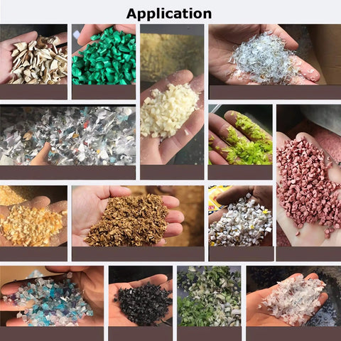 Various materials shredded by Heavy Duty Plastic Shredder And Crusher 7.5KW Industrial Grinder 220V Electric Disintegrator