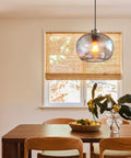 Pendant Lighting For Kitchen Island Two Pack Hand Blown Glass Bubbles With Pumpkin Shape Blue Finish Dope Modern Ceiling Fixtures In Brushed Nickel Finish Easy Install ETL Certified illuminating dining area