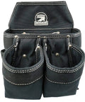 Front view of pouches from Electrician's Combo Belt With Pro-Comfort Back Support, Heavy Duty Work Belt For Pros, Rugged Tool Belt Set