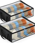 Thick Double Wide Hat Storage Boxes For Baseball Caps Hold Up To Eighty Snapbacks With Zippered Dust Covers, showing clear view of organized caps.