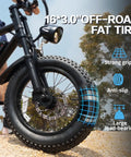 Compact Fat Tire Electric Bike With 500W Motor And Removable Battery, 16-inch off-road tire for teens and adults