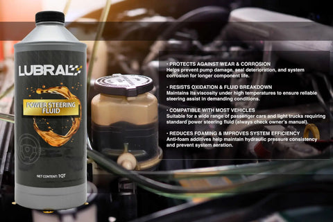 High Viscosity Power Steering Fluid For Cars And Trucks, Anti Wear Friction Control, Anti Foam Protection, 1 Qt Single Pack bottle