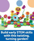 Gear Up And Bloom STEM Flower Building Set For Kids 3 To 5, 116-Piece Gear Garden Kit With Moving Gears, Flowers And Insects
