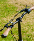 Close-up of handlebar with levers from the Six Piece Road Bike Brake Caliper Kit With C Shape Aluminum Calipers Levers Housing And Cables Replacement Set