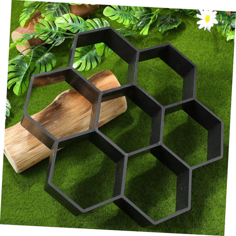 Hexagon Concrete Paver Mold For DIY Garden Paths And Patios 11.4 By 11 By 1.7 Inch Reusable Plastic Floor Tile Mold