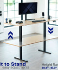 Heavy Duty Dual Motor Electric Sit Stand Desk Frame For DIY Tops, 220 Lbs Capacity, Height Adjustable With Memory Controller