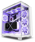 Vertical GPU Mounting Kit With 175mm PCIe 4x16 Riser Cable Heavy Duty Steel Bracket White GPU Holder, illuminated in PC build
