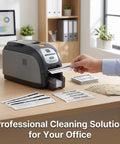 All In One Printer Maintenance Kit Compatible With Hdp5000 Hdp5600 Hdp6600 And Hdp8500 includes IPA cleaning cards in use.