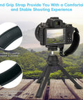 Universal Camera Hand Grip Strap For Canon EOS R8 R10 R7 R5 R6 And Rebel Series Sony A6700 attached to DSLR on tripod