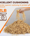 2 Lb Kraft Crinkle Paper Filler Brown Shredded Paper for Gift Baskets Packaging Cushion Stuffing Box Filler displayed with hand