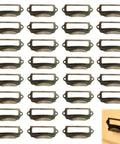 Solid Brass Office Drawer Pull Handles Set, 30 Pieces With 60 Screws, Slick Lightweight Yet Sturdy Cabinet Knobs For File Cabinets