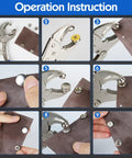 Upgraded Snap Button Kit Tool With Three Dies Heavy Duty Fastener for fabric installation instructions