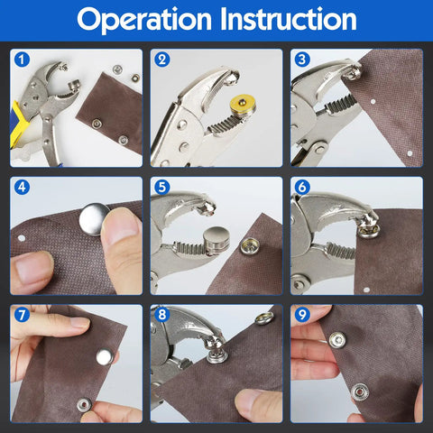 Upgraded Snap Button Kit Tool With Three Dies Heavy Duty Fastener for fabric installation instructions