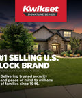 Kwikset Signature Series advertisement with a house at sunset, highlighting #1 selling lock brand in the U.S.